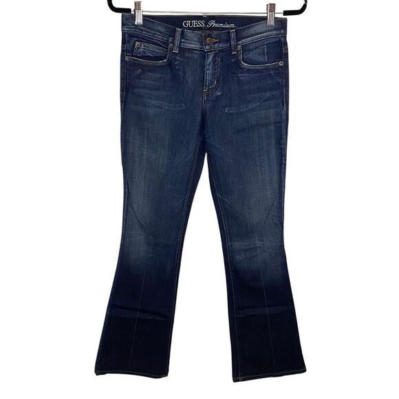 Guess Premium Denim Flirt Bootcut Dark‎ Wash Jeans Women Size 27 Pants Stretch - Picture 1 of 9
